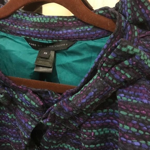 Marc Jacobs Vintage Cropped Bow Purple/Green Coat - Picture 4 of 4